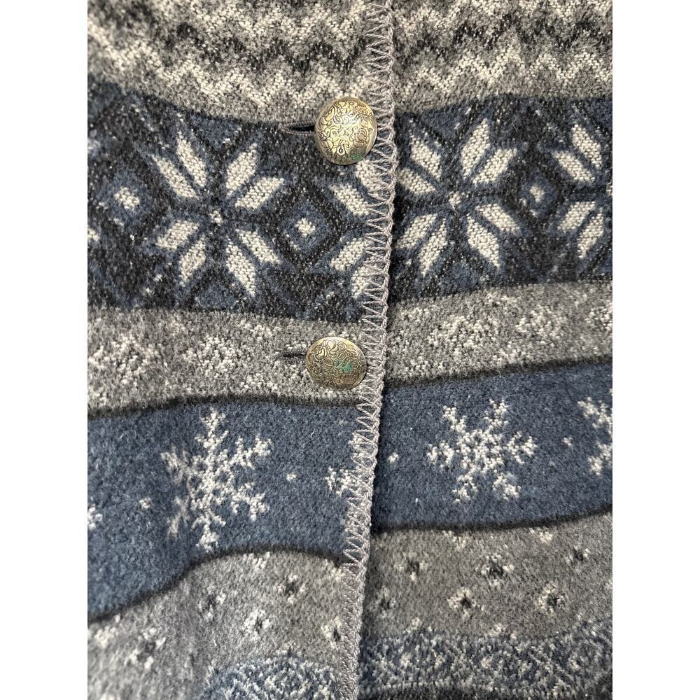 Vintage Wooded River Wool Blend Coat Size L Western Polar Bear Snowflake Winter - Picture 4 of 6